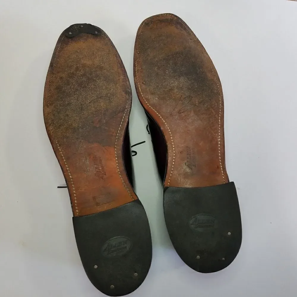 Allen Edmonds Brown Leather Derby Shoes Belgium 7374 Men's Dress Shoe